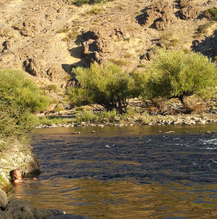 Jessica bathing at the confluencia